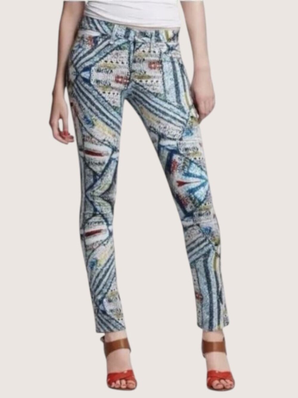 Rag & Bone Surf Knit Printed Skinny Stretch Jeans Legging Mid Rise 27/30 EUC